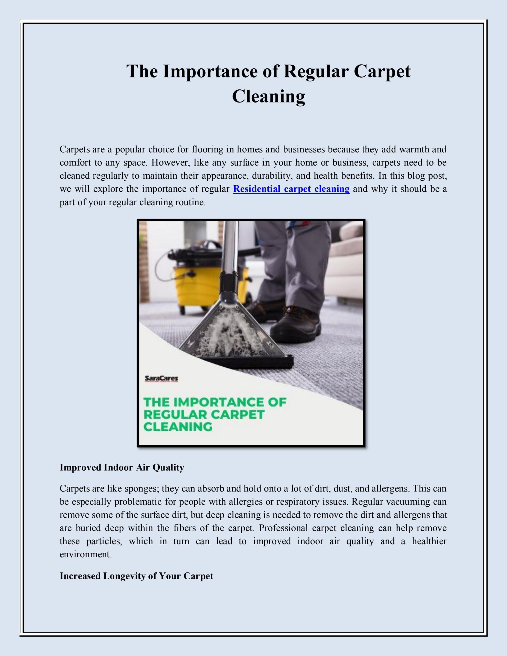 The Importance Of Regular Carpet Cleaning